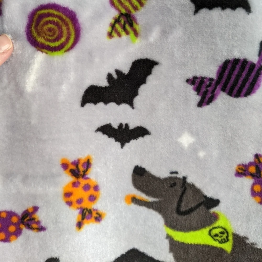 Boston Terrier Frenchie Labrador Halloween Plush Throw Blanket 50